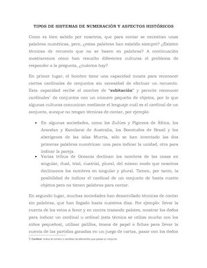 Historia De Los Sistemas Numéricos