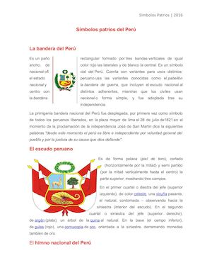 Símbolos Patrios Del Perú