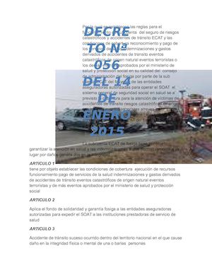 decreto 056 del 14 de enero de 2015