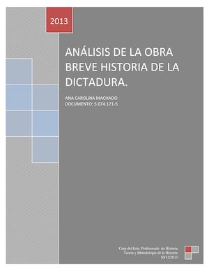 Breve Historia De La Dictadura XX URUGUAY.