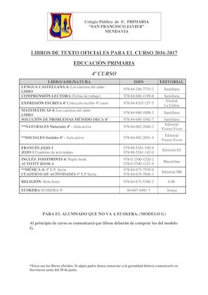 Libros De Texto 4º E P