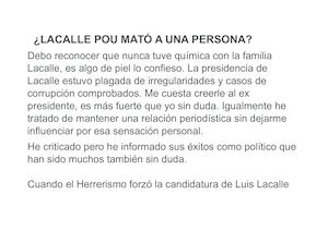 ¿LACALLE POU MATÓ A UNA PERSONA?