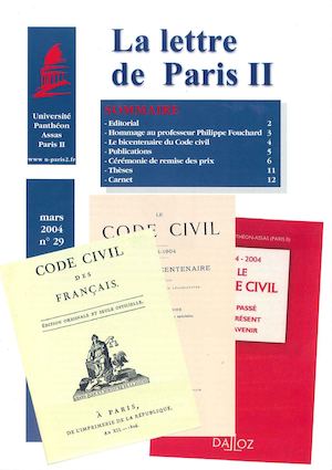 La lettre de Paris II - N° 29 - mars 2004