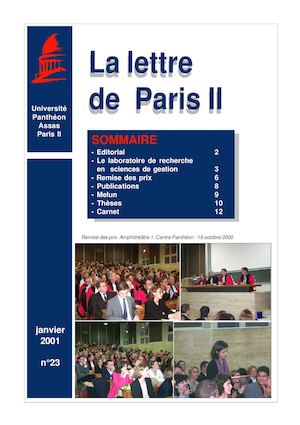 La lettre de Paris II - N° 23 - jan. 2001