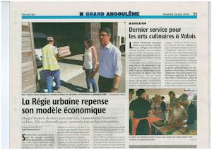 Article Charente Libre Vendredi 24 Juin 2016: Buffet des portes ouvertes du collège Marguerite de Valois/ PROJET AFCC "Arts de Faire Culinaires au Collège"