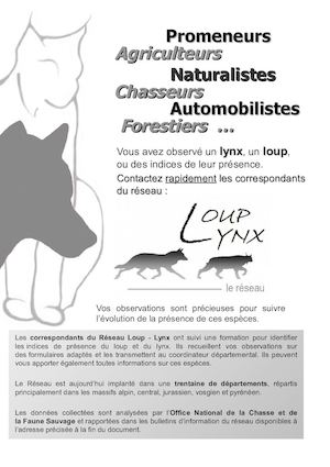 Plaquette du réseau loup lynx dans le Gard