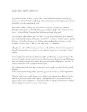 Cuento De Las Figuras Geometricas