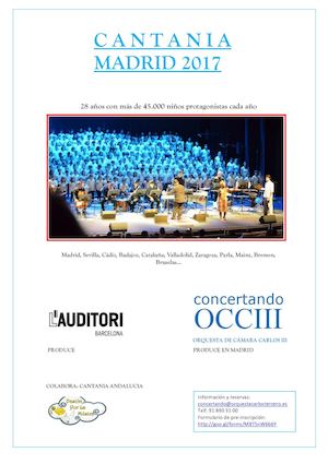 Cantania Madrid 2017 Convocatoria Preinscripción