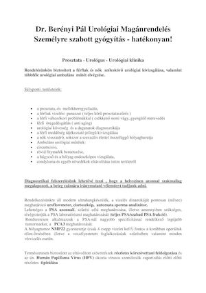 Urológus magánrendelés urológiai klinikán