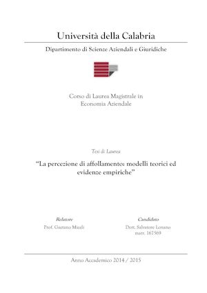 "La Percezione Di Affollamento: Modelli Teorici Ed Evidenze Empiriche" - Salvatore Lonano