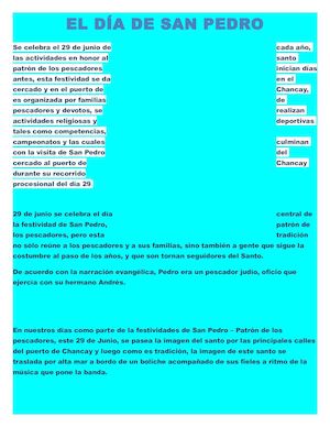 El Dia De San Pedro