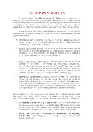 Habilidades Sociales