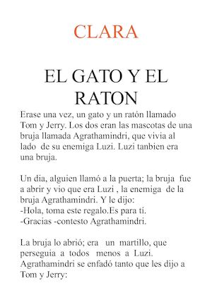 LA  ISTORIA DE TOM Y JERRY Clara