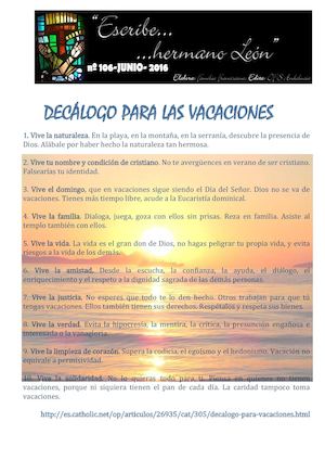 Escribe Hermano Leon N 106