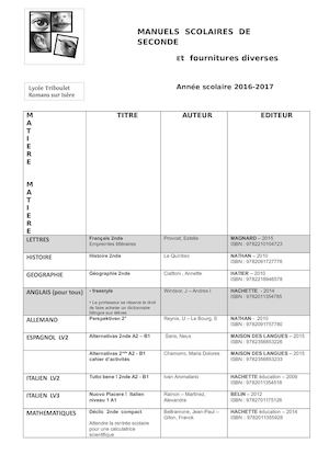 Manuels Scolaires De Seconde