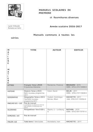 Manuels Scolaires De Premiere