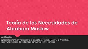 Teoría De Las Necesidades De Abraham Maslow