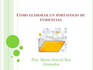 Manual Para Elaborar Un Portafolios De Evidencias