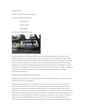 Informe Técnico Base aérea Marco Fidel S