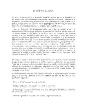 El Derecho De Autor
