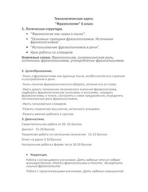 Технологическая карта