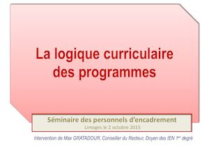 Logique Curriculaire Programmes