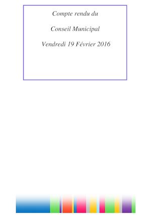 Séance du vendredi 19 Février 2016