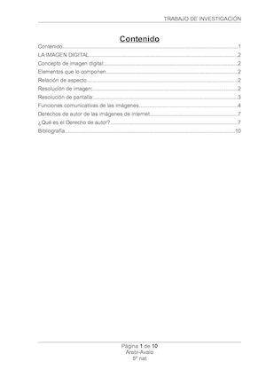 Trabajo de Investigación: La imagen digital