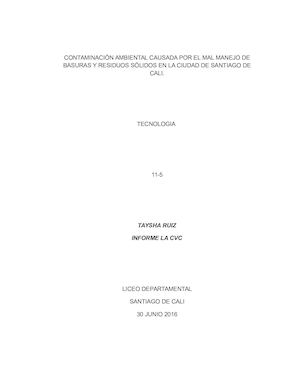 Calaméo - Contaminación Ambiental Causada Por El Mal Manejo De Basuras ...
