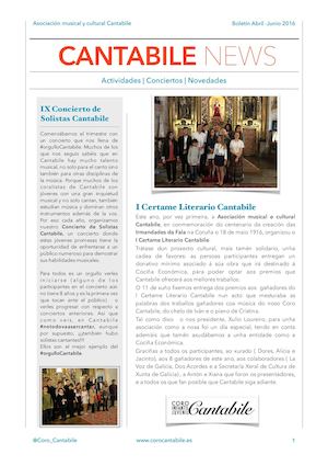 Cantabile News Abril-Junio 2016