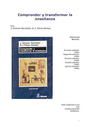 comprender y trasformar la enseñanza