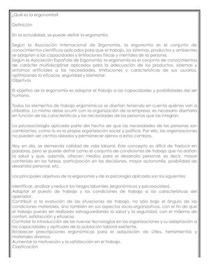 ¿Qué Es La Ergonomía?