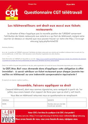 Questionnaire Cgt Rennes Tickets Restau Vf