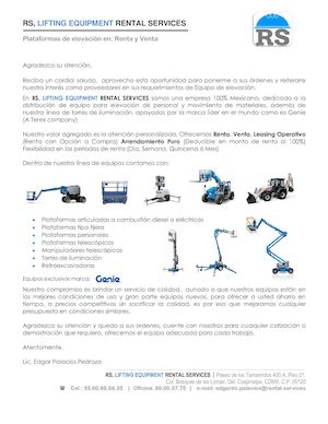 Rental Services a sus ordenes