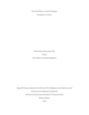 Guia De Actividades El Acento Faiber Benavides
