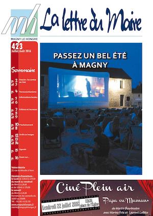 Lettre du Maire  n°423 - juillet/août 2016