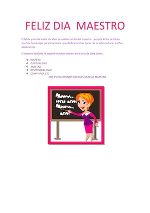 Feliz Dia Maestro