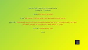 Diapositivas De Sucesiones Numericas