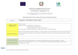 Scheda Riassuntiva Open Day Attività Ampliamento Offerta Formativa Open Day