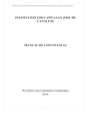 Manual De Convivencia 2014 Canalete