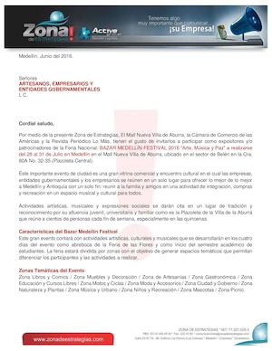 Propuesta Comercial Bazar Medellín Festival 2016 Dr