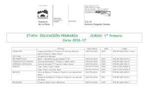 Libros Texto Primaria 16 17