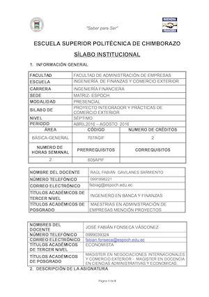 Proyecto Integrador Y Practicas De Comercio Exterior