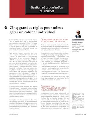 5 grandes règles pour mieux gerer son cabinet - Dalloz Avocats