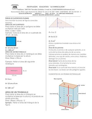 Guia De Geo 9º Prismas Contenido Para La Clase 2016