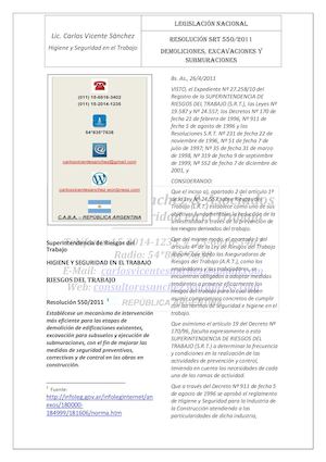 2011 Resolución Srt 550 Demoliciones Excavaciones Y Submuraciones
