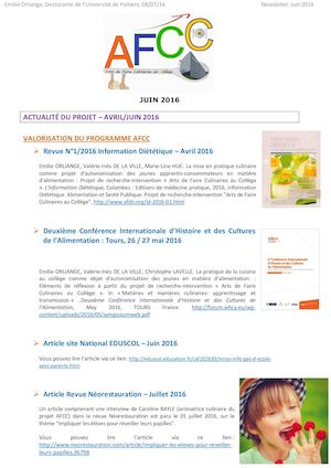 Newsletter Finale Juin 2016 Projet Afcc