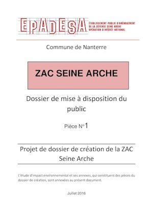 ZAC SEINE ARCHE-Projet de dossier de création