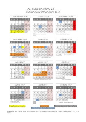 Calendario 16 17