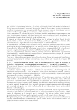 Relazione Coordinatore Didattico Vigna Franco